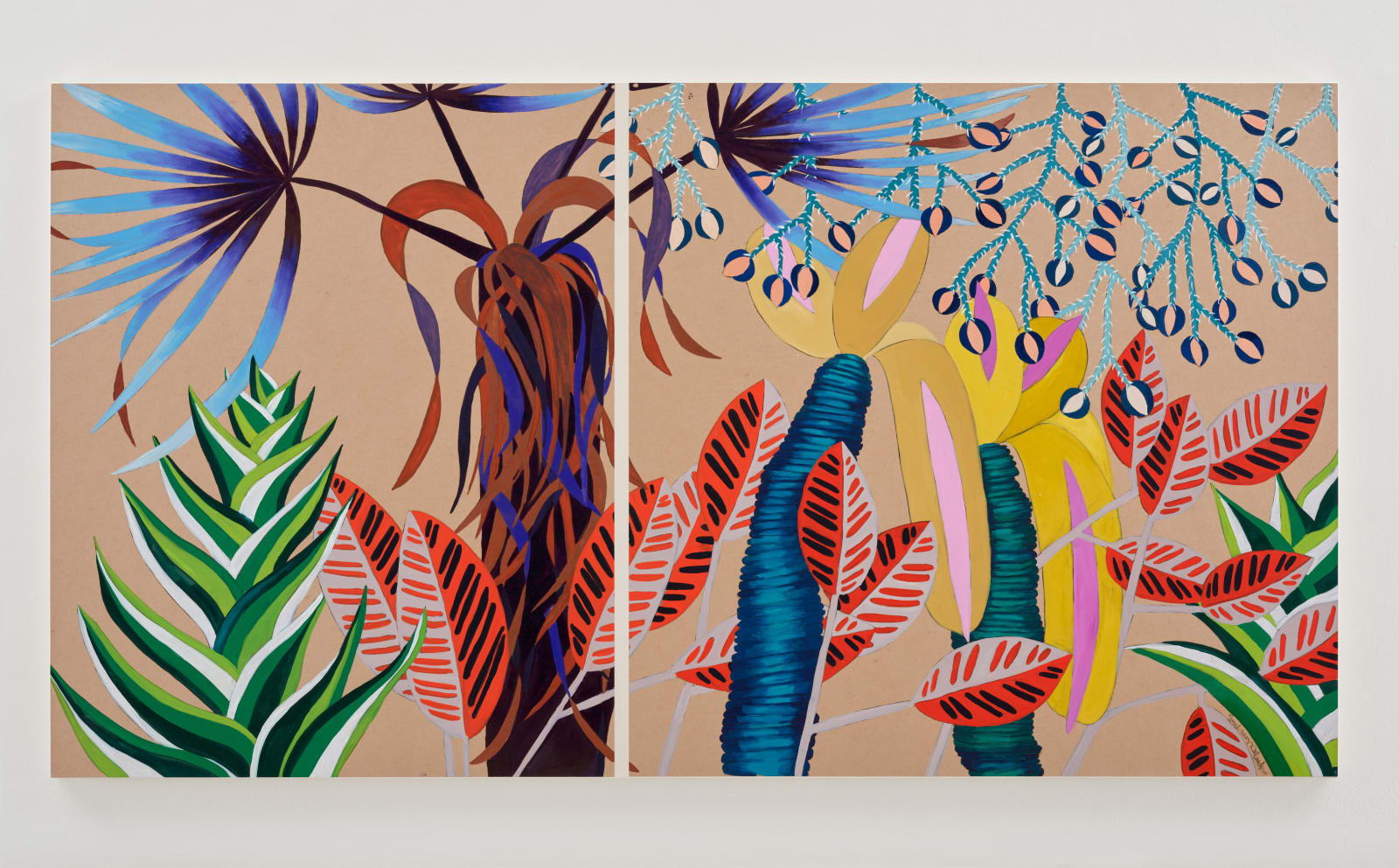 Sydney Albertini, Blue Palms & Red Leaves, 2023