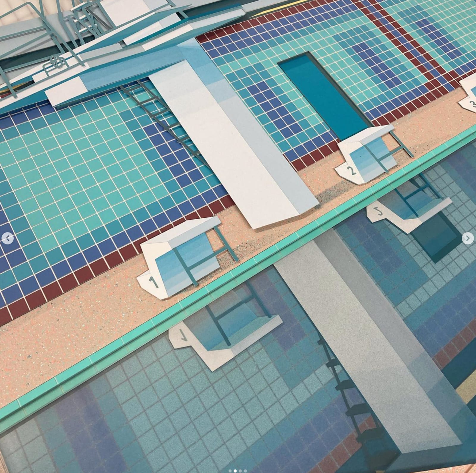 Lucy Williams, Indoor Pool (with mural) #2, 2023