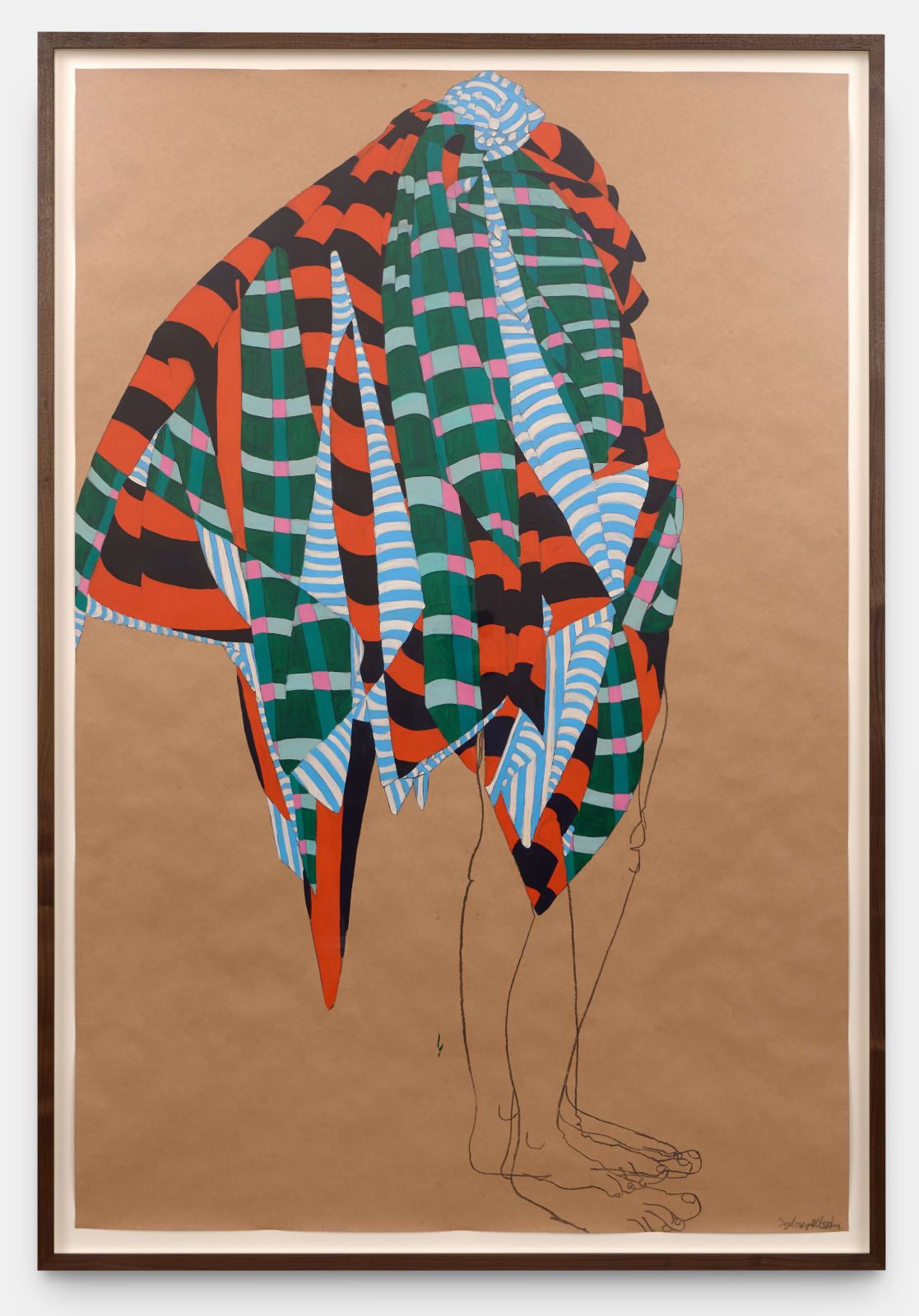 Sydney Albertini, Standing Woman Black & Orange Stripes, 2024