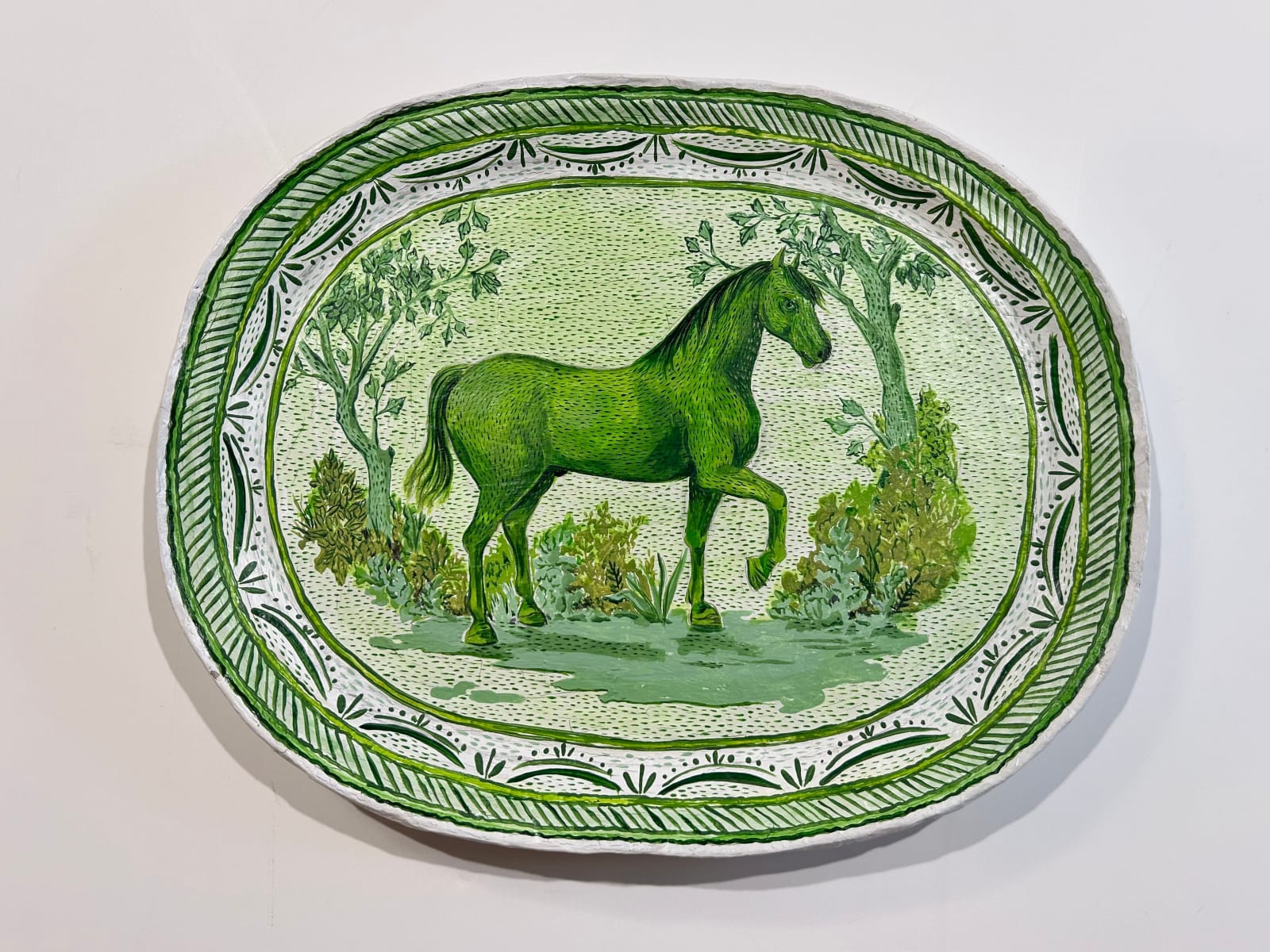 Mark Gagnon, Green Horse Platter, 2025