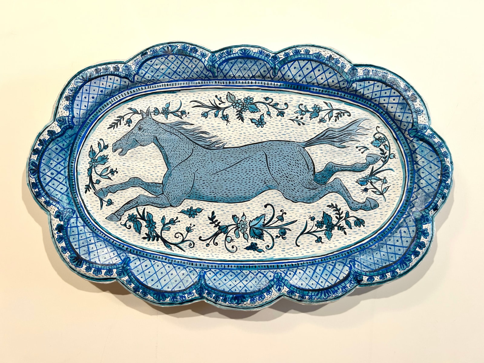 Mark Gagnon, Blue Horse Platter, 2025