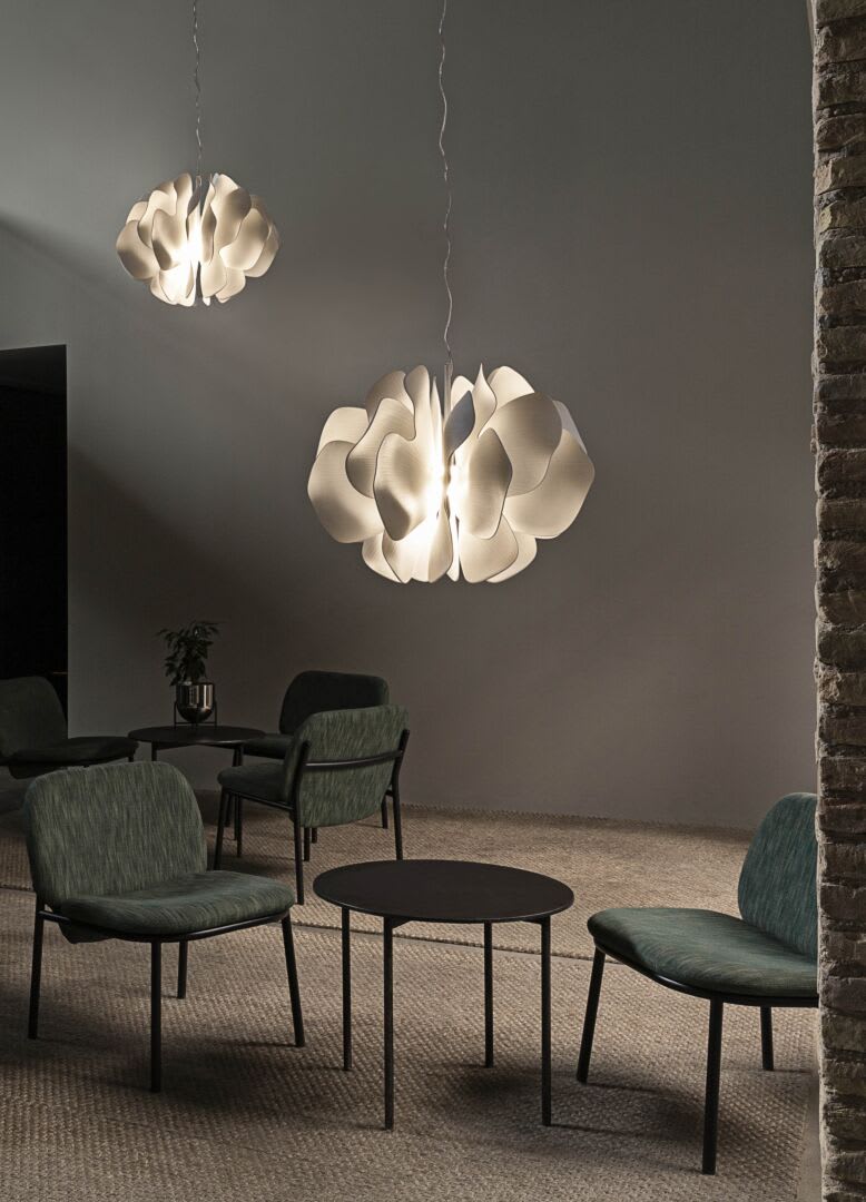 LLADRÓ, NIGHTBLOOM PENDANT LAMP 60CM WHITE
