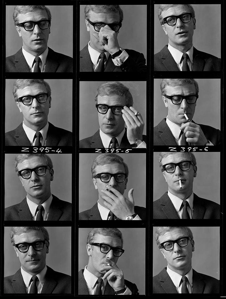 BRIAN DUFFY, MICHAEL CAINE CONTACT SHEET, 1964