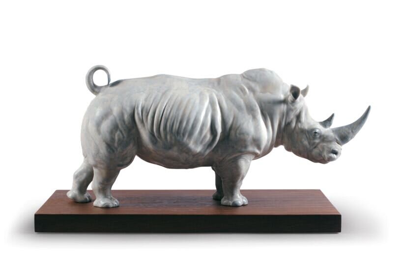 LLADRÓ, WHITE RHINO FIGURINE