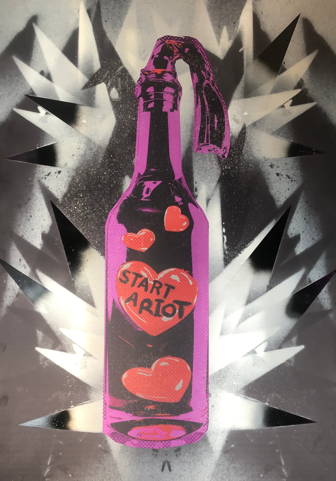 Purple start a riot bottle