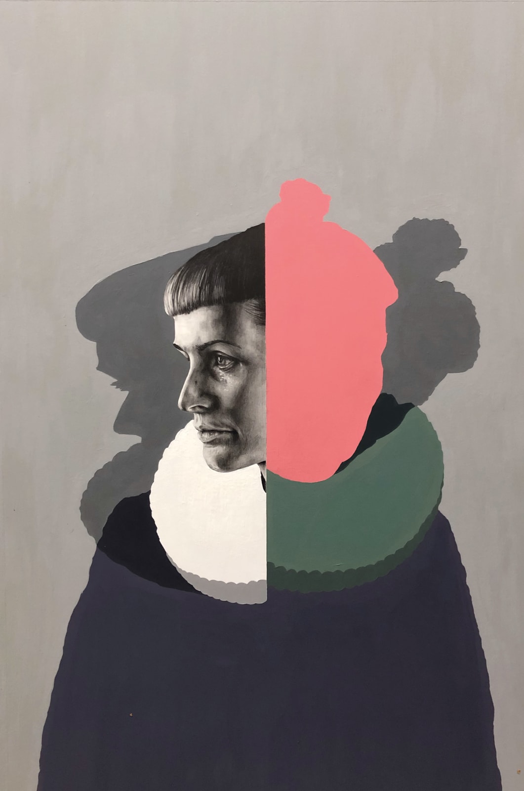 Painted woman looking sideways