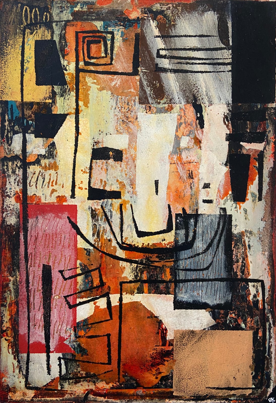 Abstract dark colour on board