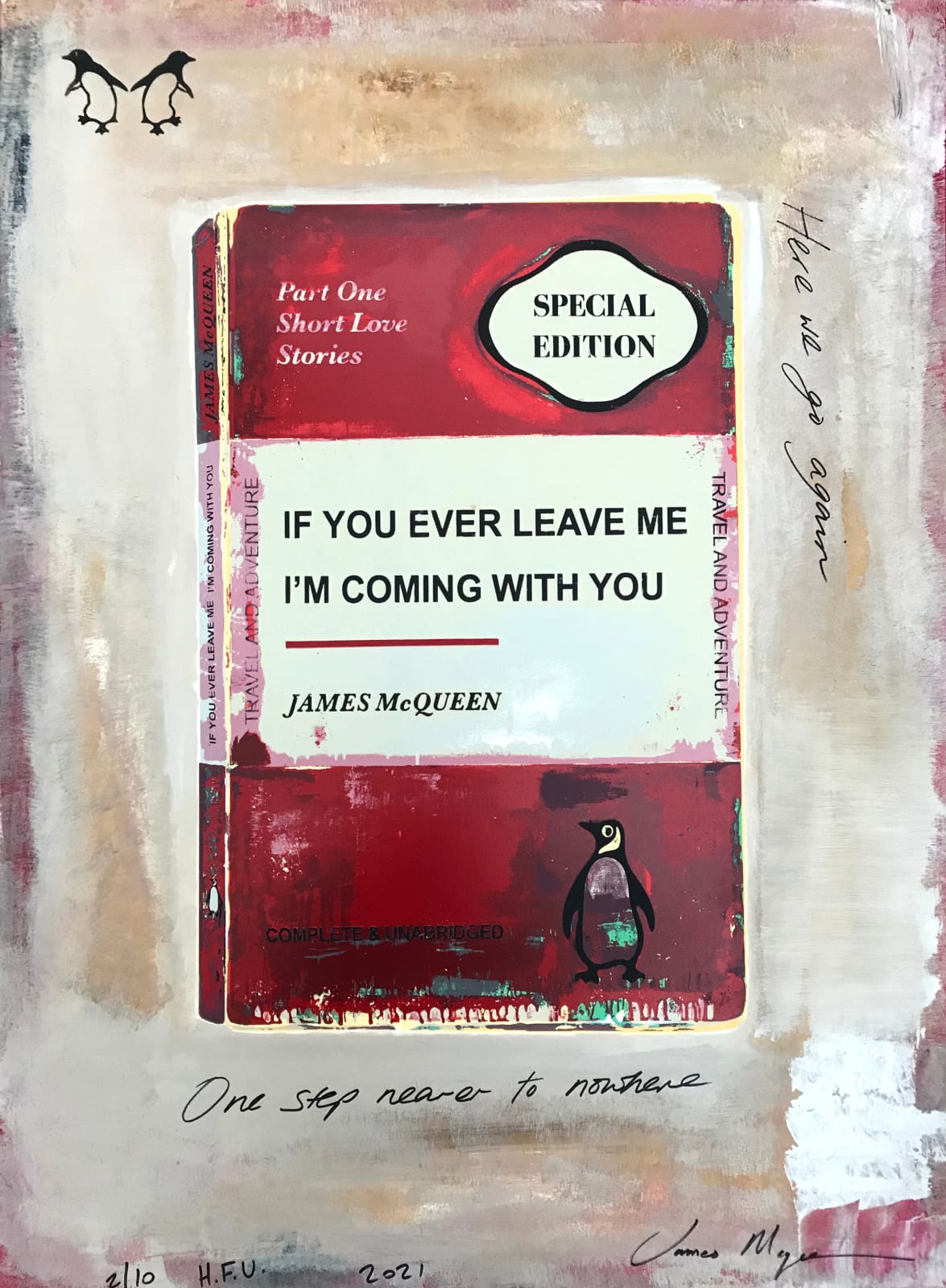 James McQueen Unique Red If You Ever Leave Me I'm Coming With You Penguin Books