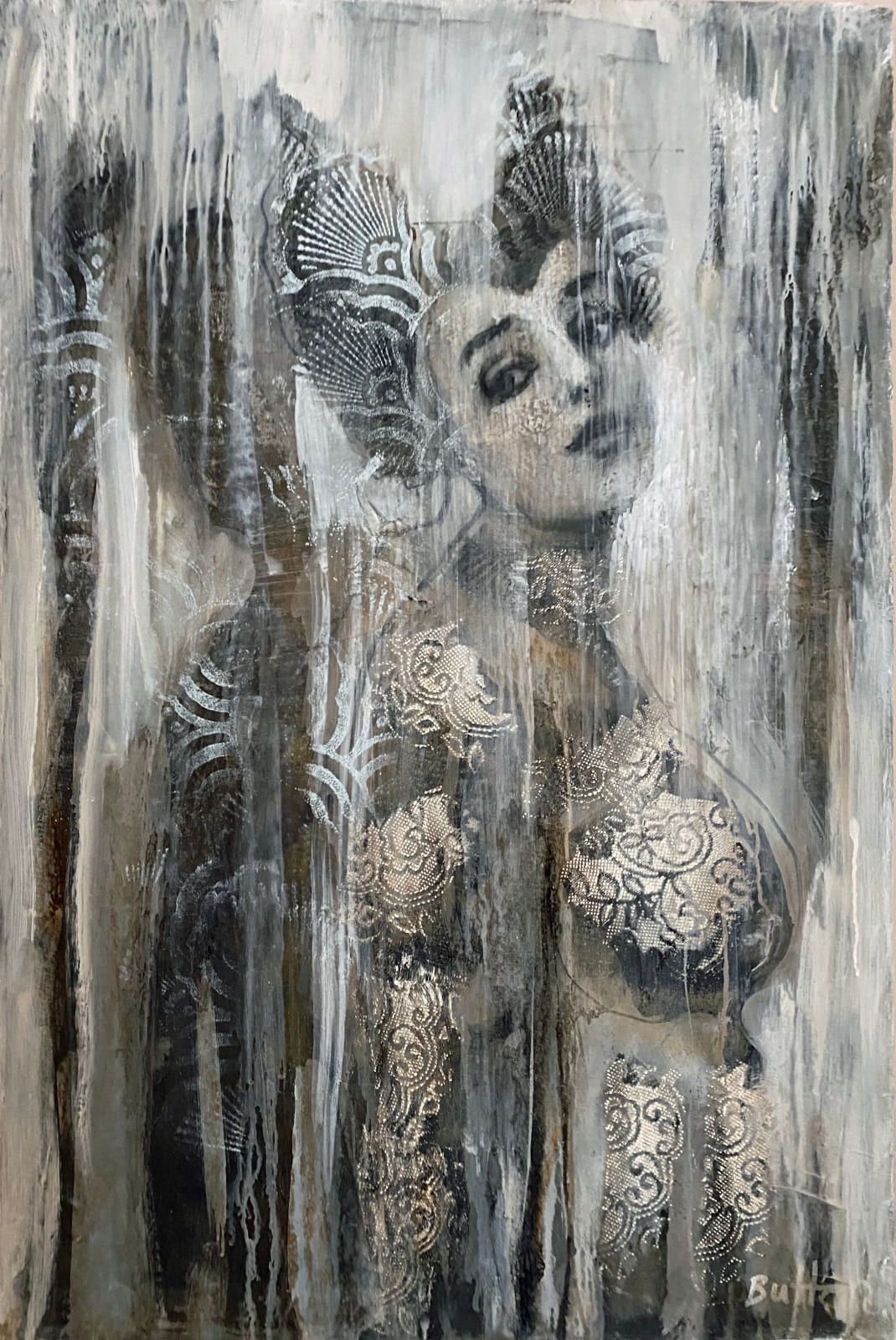 Corinna Button, Artist, Dreamer, women, Dark, Black, Turner Art Perspective, Essex Chelmsford Art Gallery
