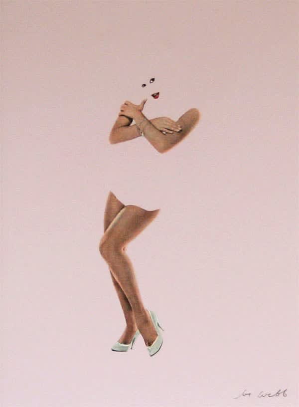 Joe Webb pink original collage
