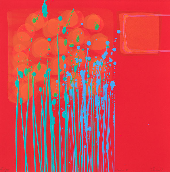 Red & blue abstract painting