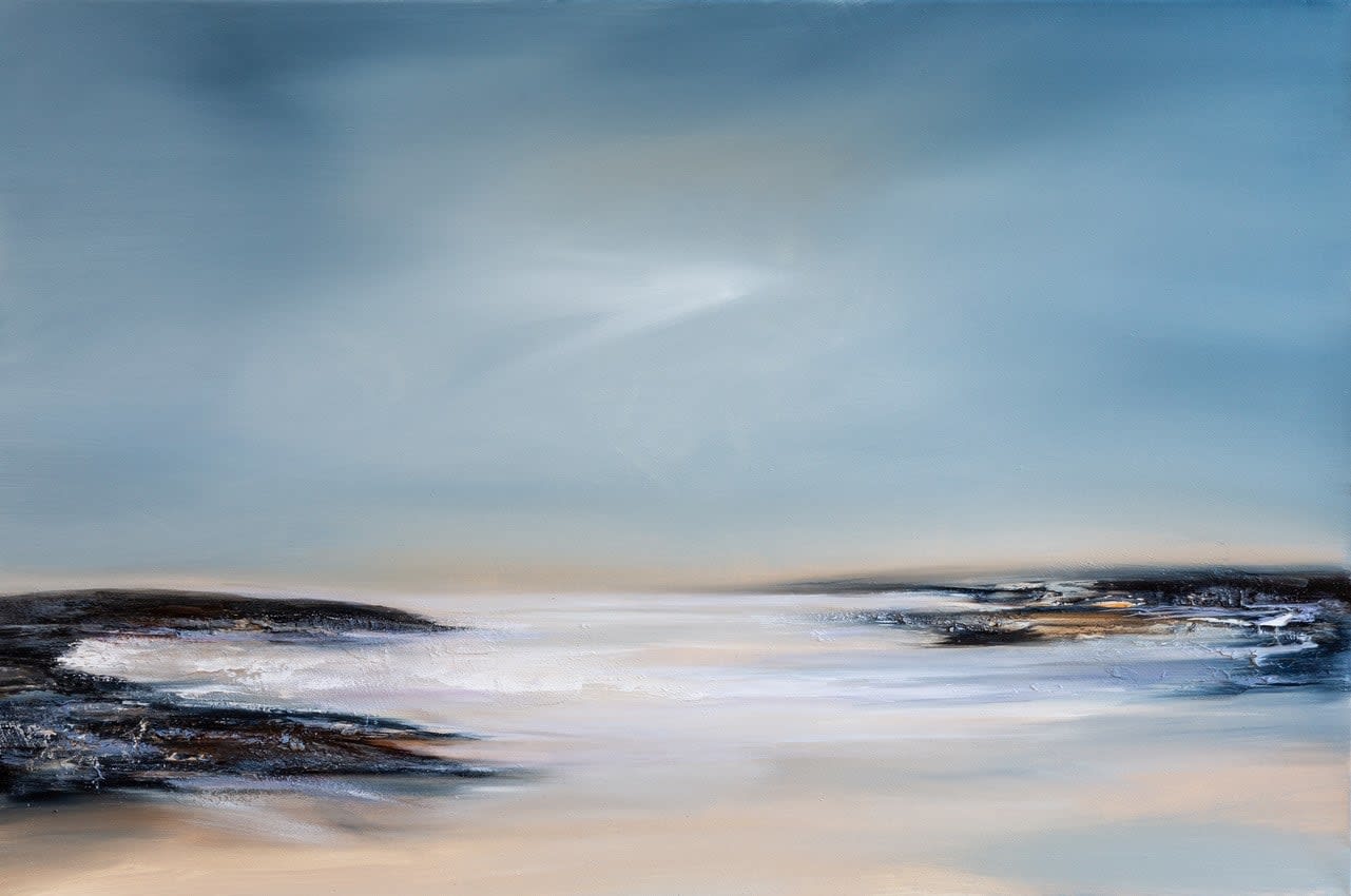 Lynne Timmington, Artist, Auning, Abstract, Seascape, Blue, Sea, Turner Art Perspective, Essex Art Gallery