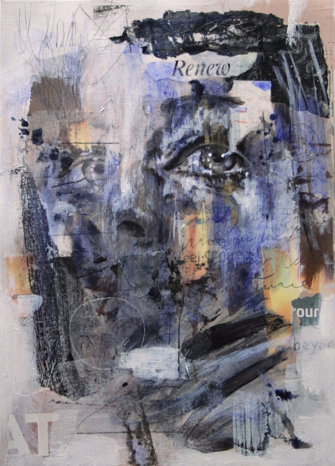 Painting of girls face on paper