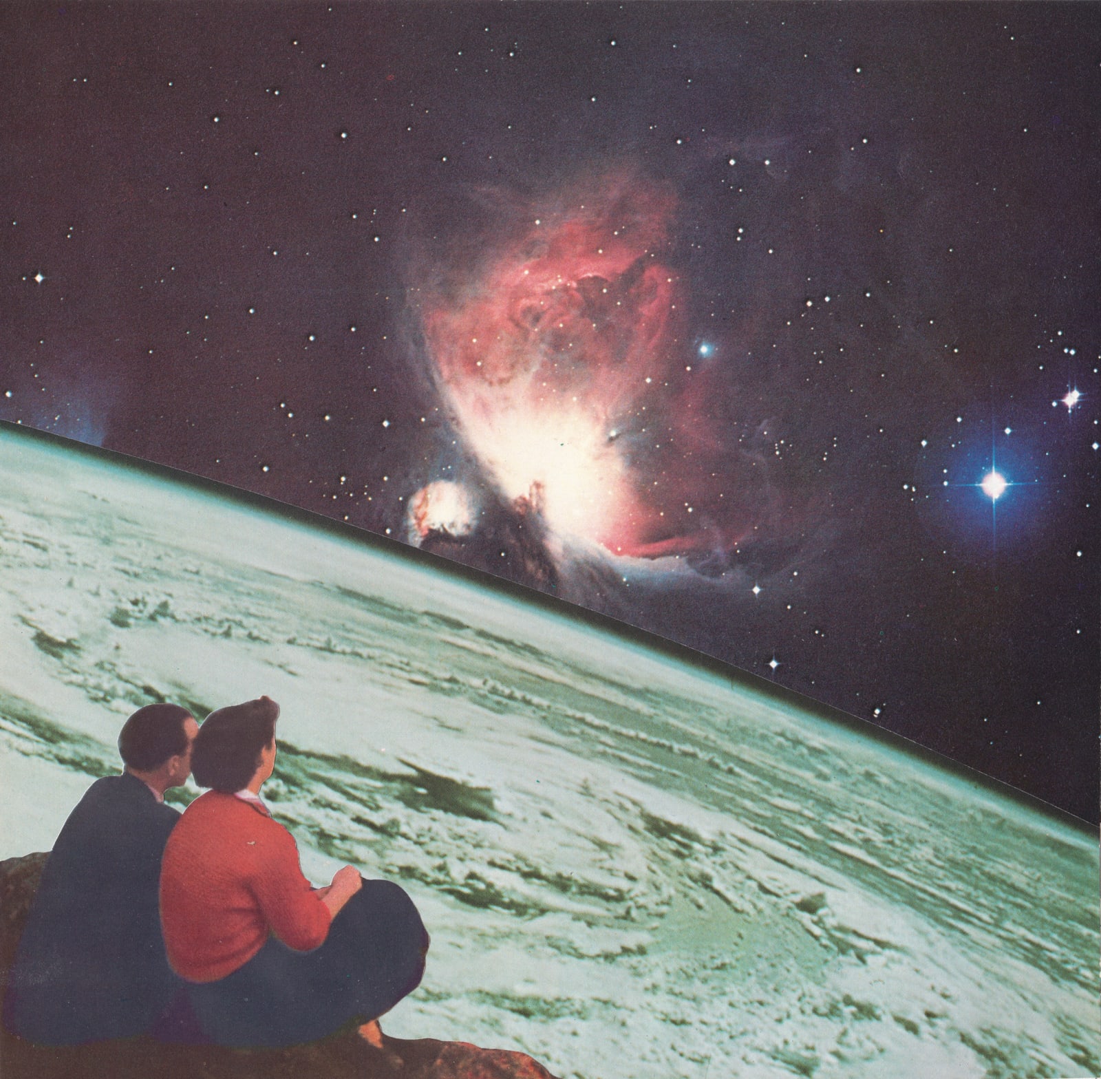 Joe Webb original collage couple in space