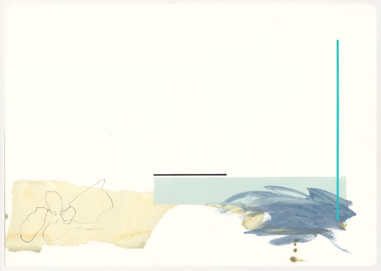 Anna F Macdonald, Artist, Offshore IX, Abstract, Blue, Cream, White, Work on Paper, Original Art, Turner Art Perspective, Essex Chelmsford Art Gallery