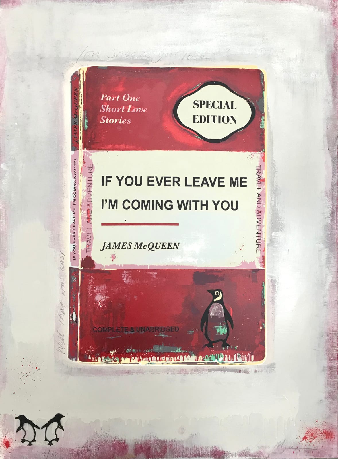 James McQueen Unique Red If You Ever Leave Me I'm Coming With You Penguin Books