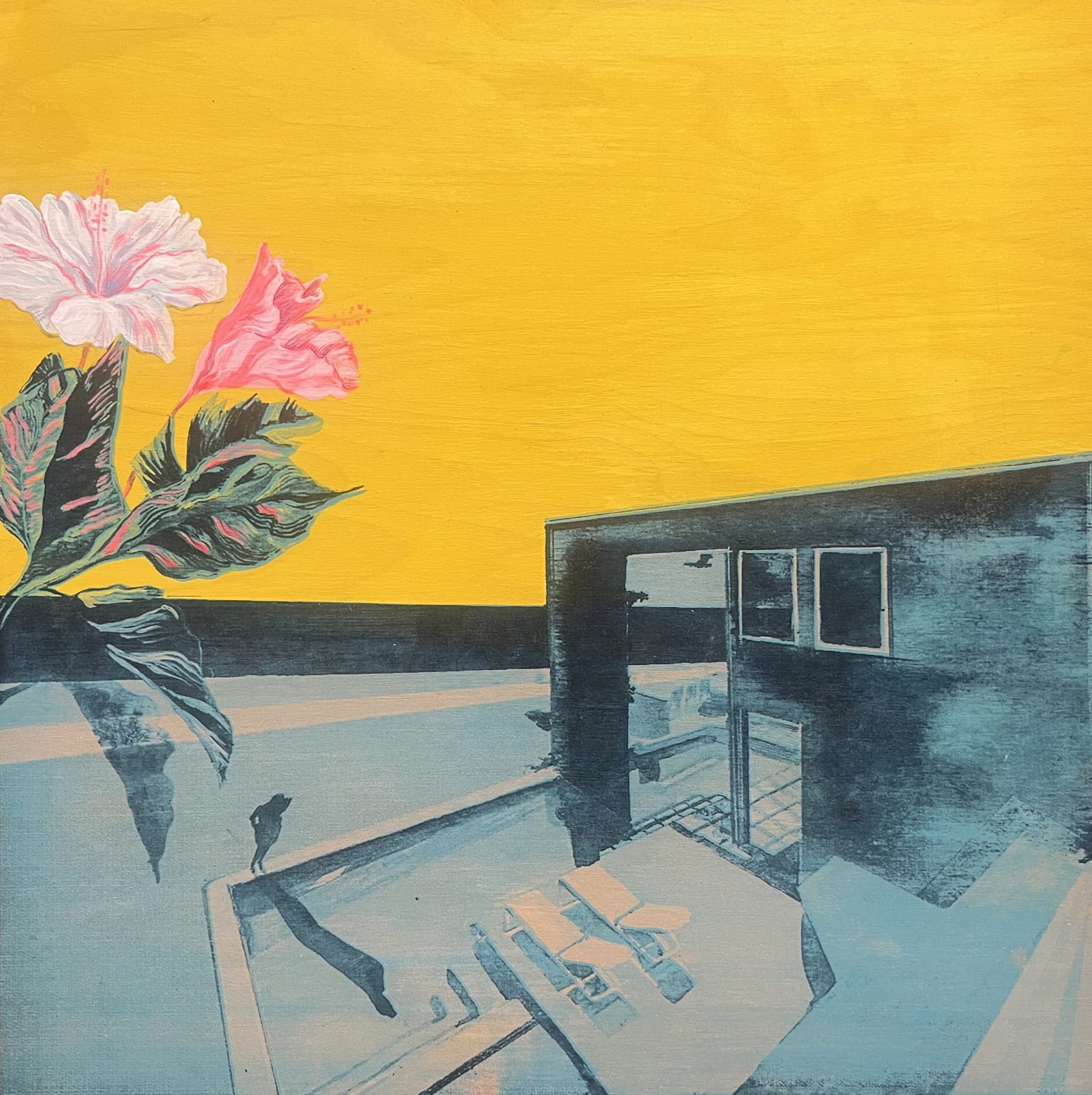 Anna Marrow, Pool House with Hibiscus