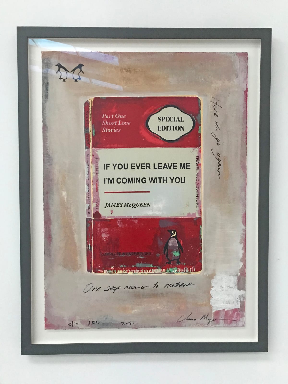 James McQueen If You Ever Leave Me Unique work on paper Red