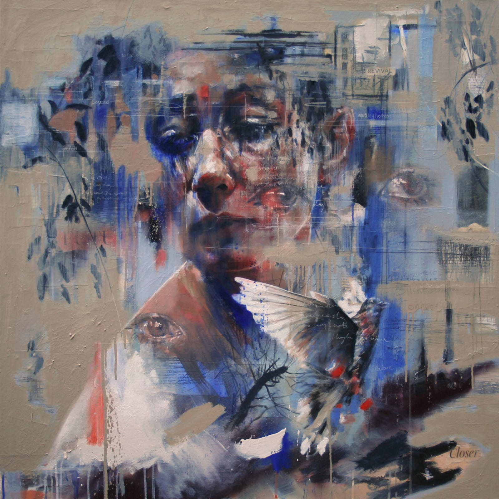 Painting of girl on canvas