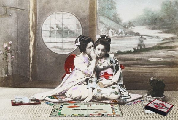 Geisha girls playing Monopoly