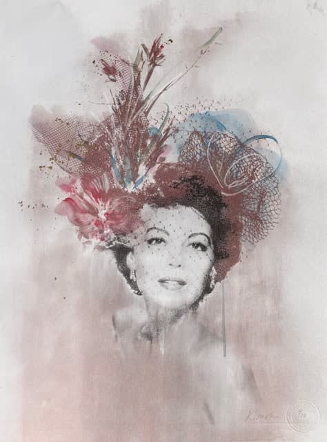 Rosie Emerson Ava Gardner charcoal & bronze on paper