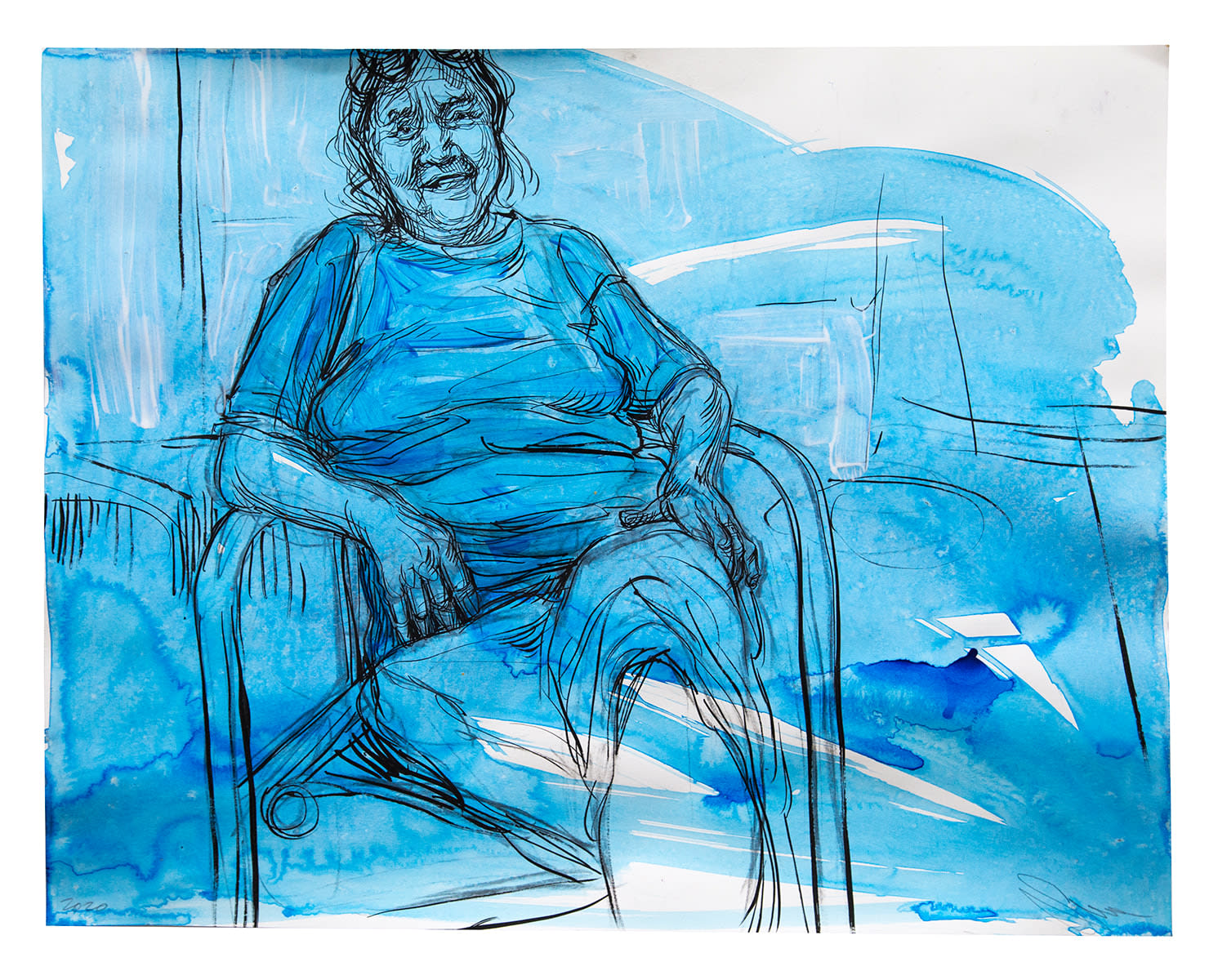 Swoon, 984 Blue woman on chair, 2020