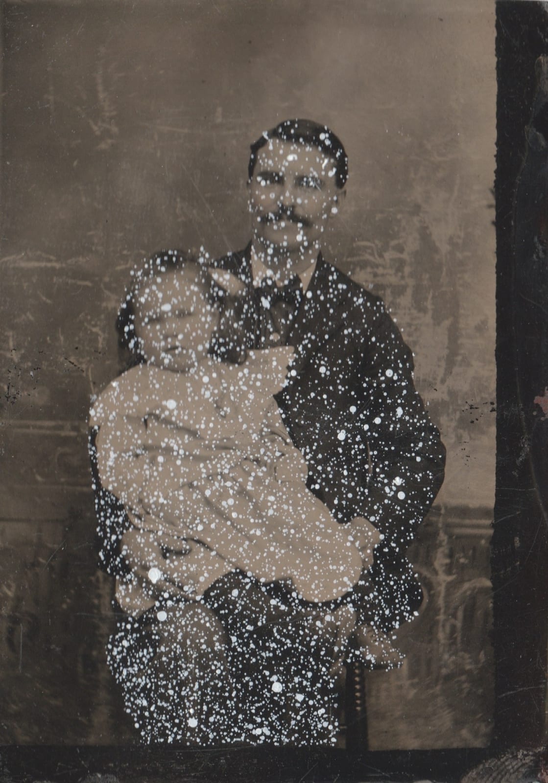 John Latour, Proud father sitting with his baby girl, 2024