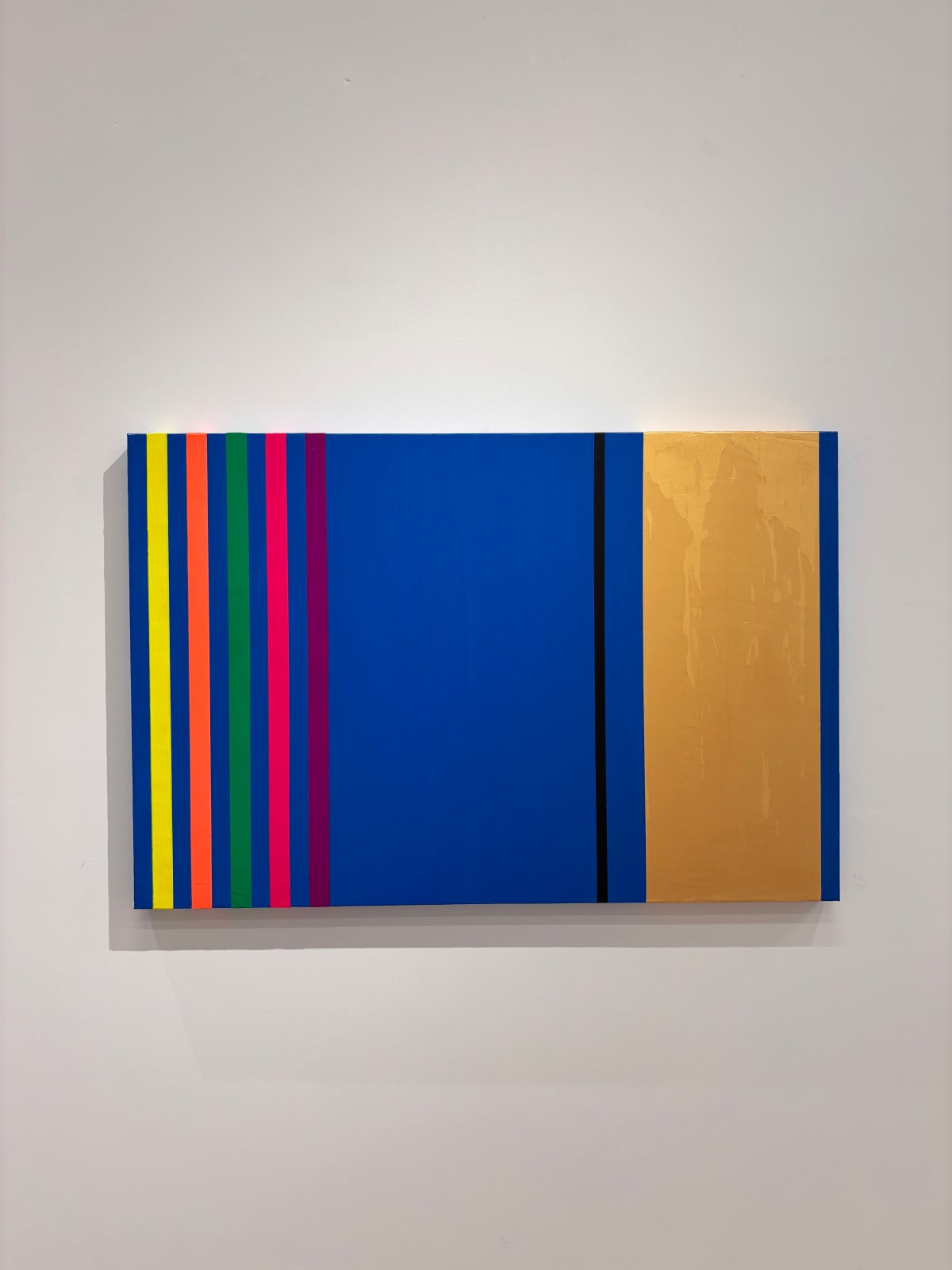 Osvaldo Mariscotti, Untitled (Black and Gold over Cerulean), 2025