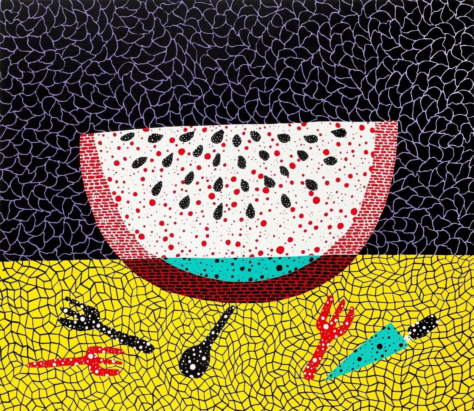 Yayoi Kusama, Watermelon and Fork, 1989