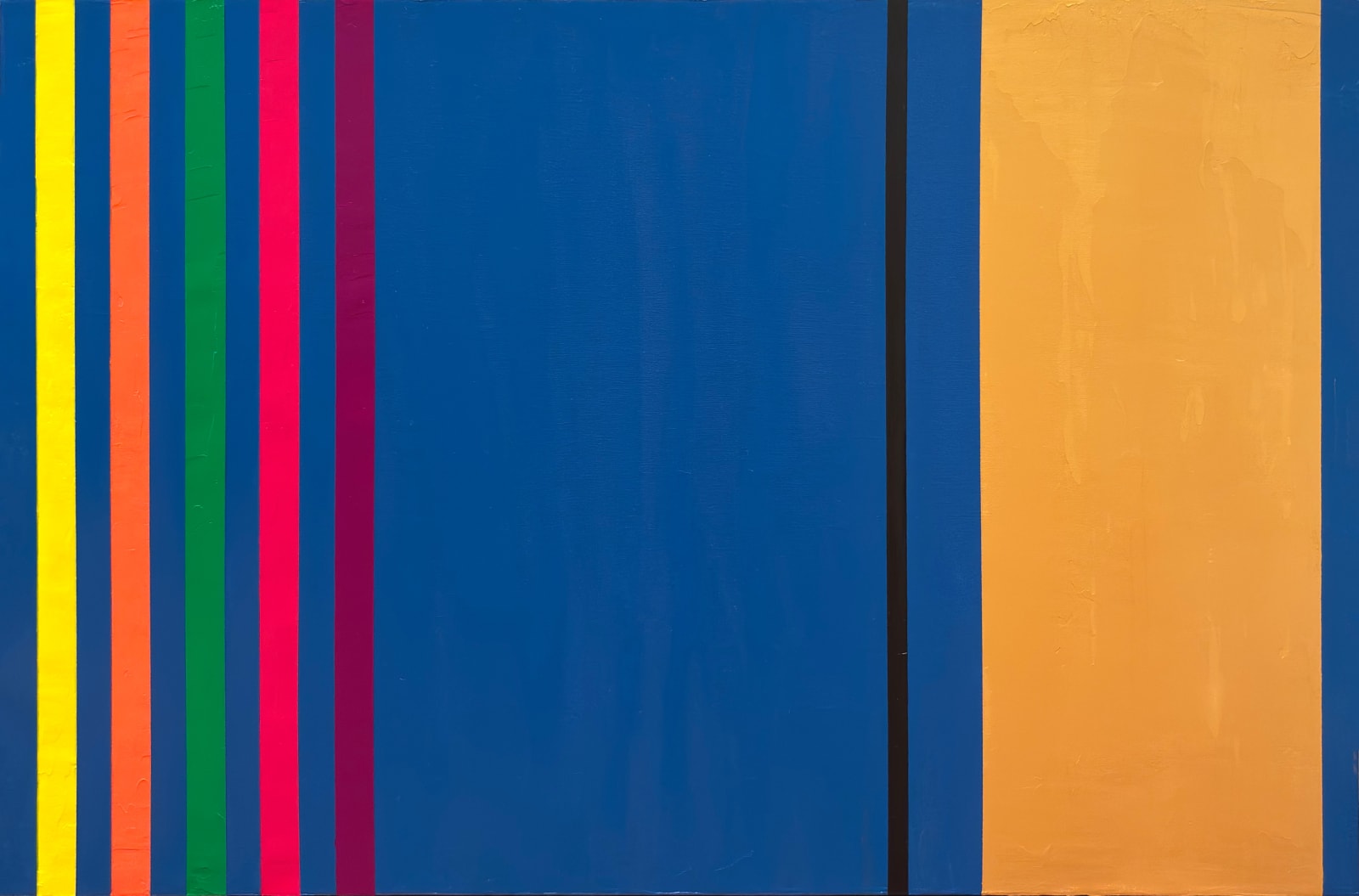 Osvaldo Mariscotti, Untitled (Black and Gold over Cerulean), 2025