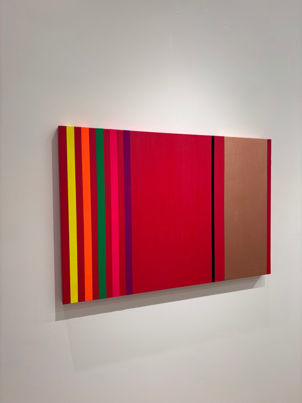 Osvaldo Mariscotti, Untitled (Black and Copper over Scarlet), 2025