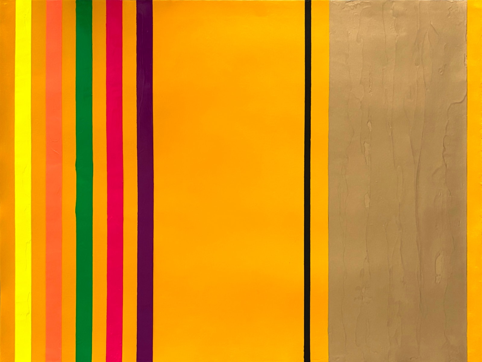 Osvaldo Mariscotti, Untitled S (Black and Gold on Yellow), 2025