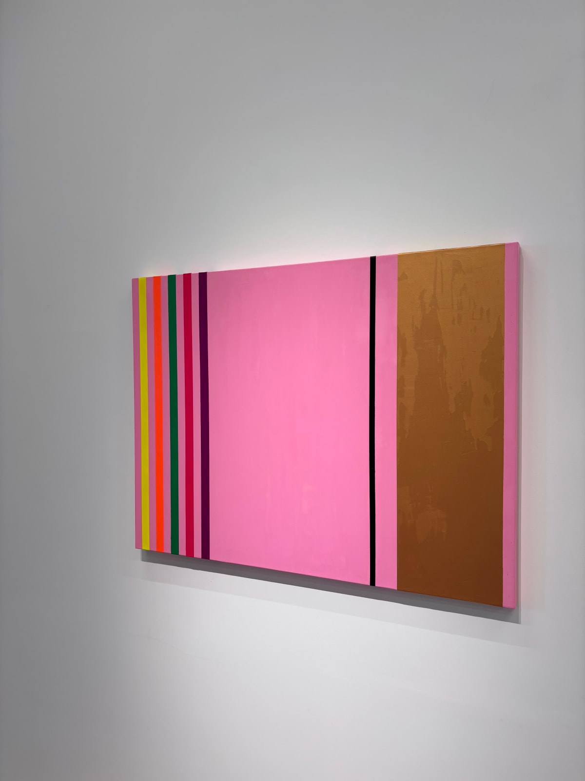 Osvaldo Mariscotti, Untitled (Black and Gold over Pink), 2025