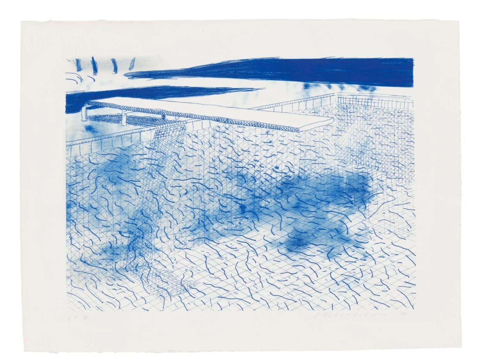 David Hockney, Lithograph of Water Made of Lines, 1978-80