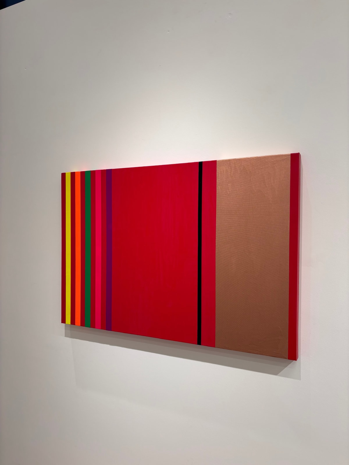 Osvaldo Mariscotti, Untitled (Black and Copper over Scarlet), 2025
