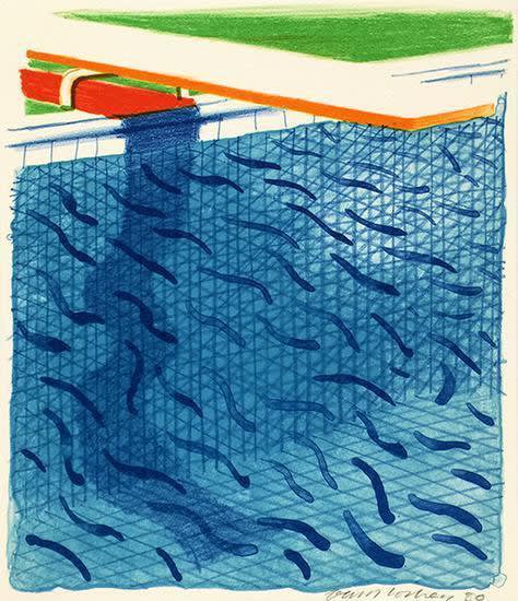 David Hockney, Pool Made with Paper and Blue Ink for Book of Paper Pools, 1980
