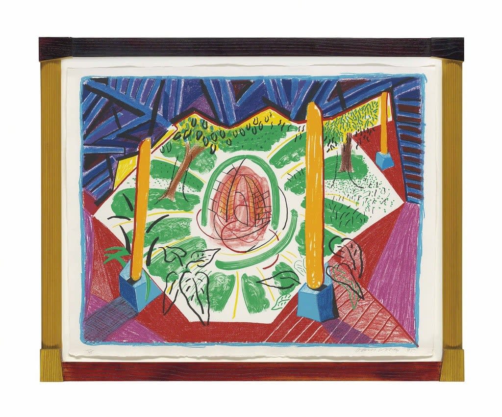 David Hockney, View of Hotel Well II, 1985