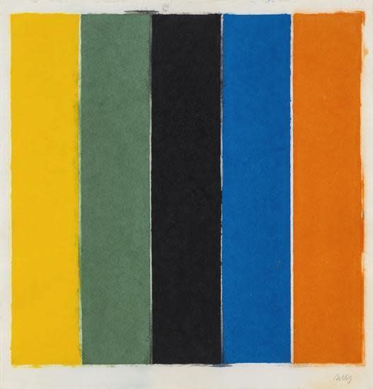 Ellsworth Kelly, Colored Paper Image XIII (Yellow/Green/Black/Blue/Orange), 1976
