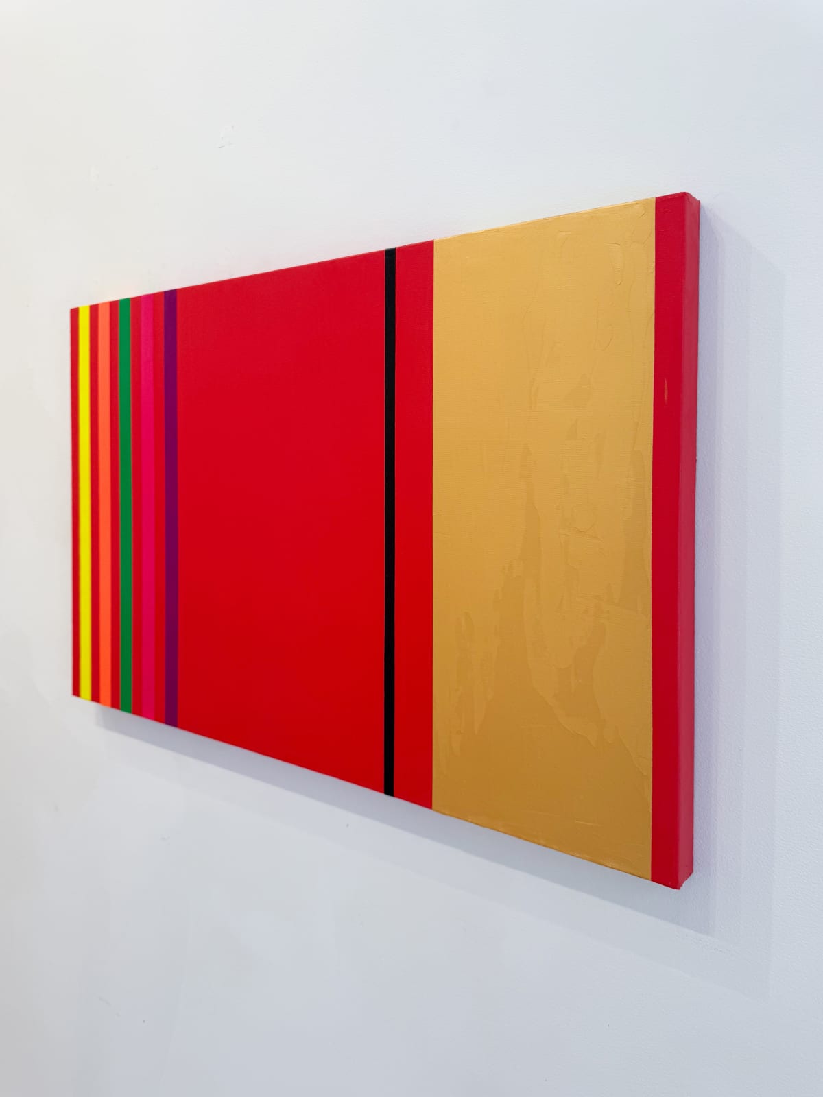 Osvaldo Mariscotti, Untitled (Black and Gold over Crimson), 2025
