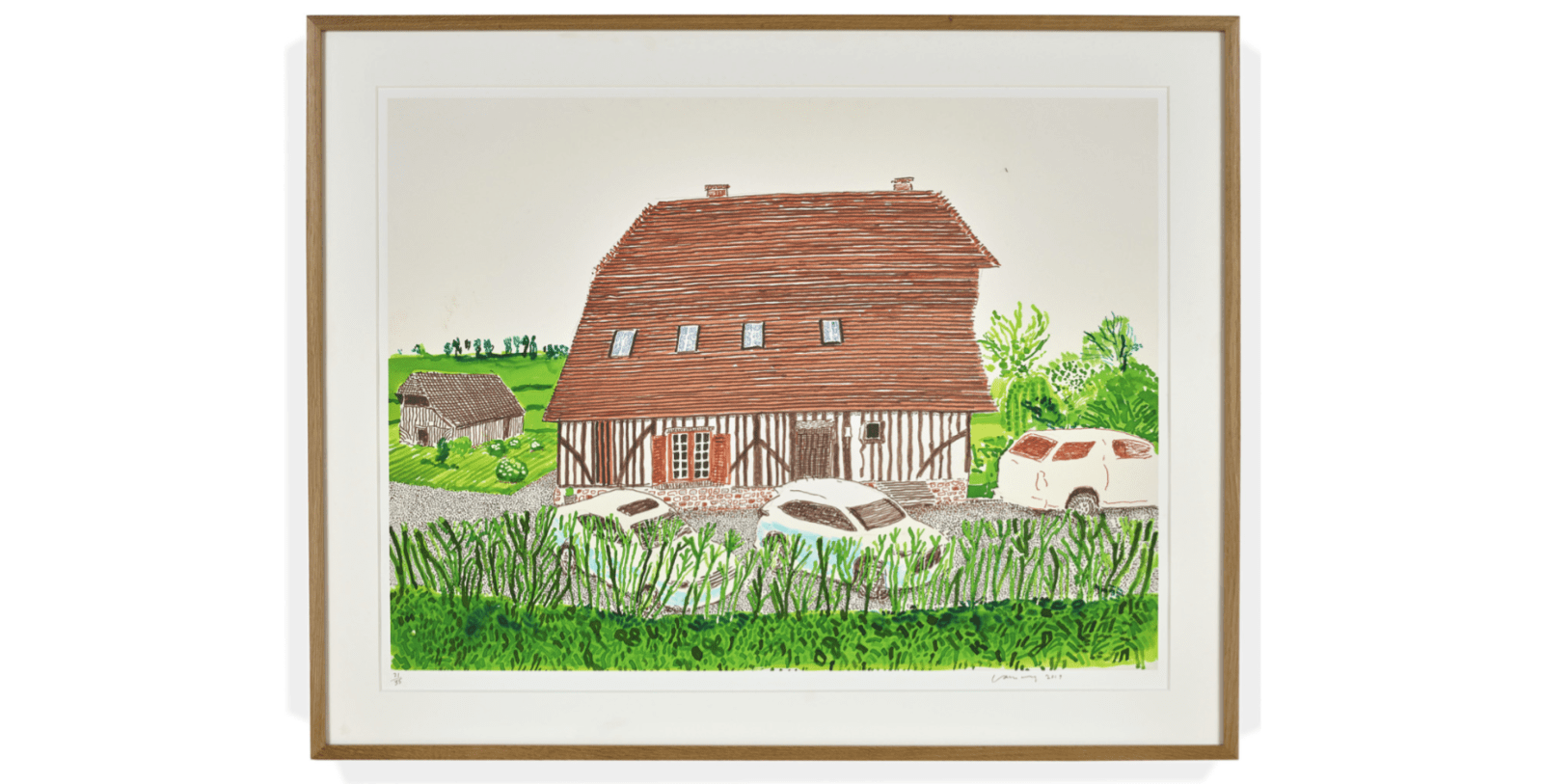 David Hockney, In Front of House Looking South, 2019