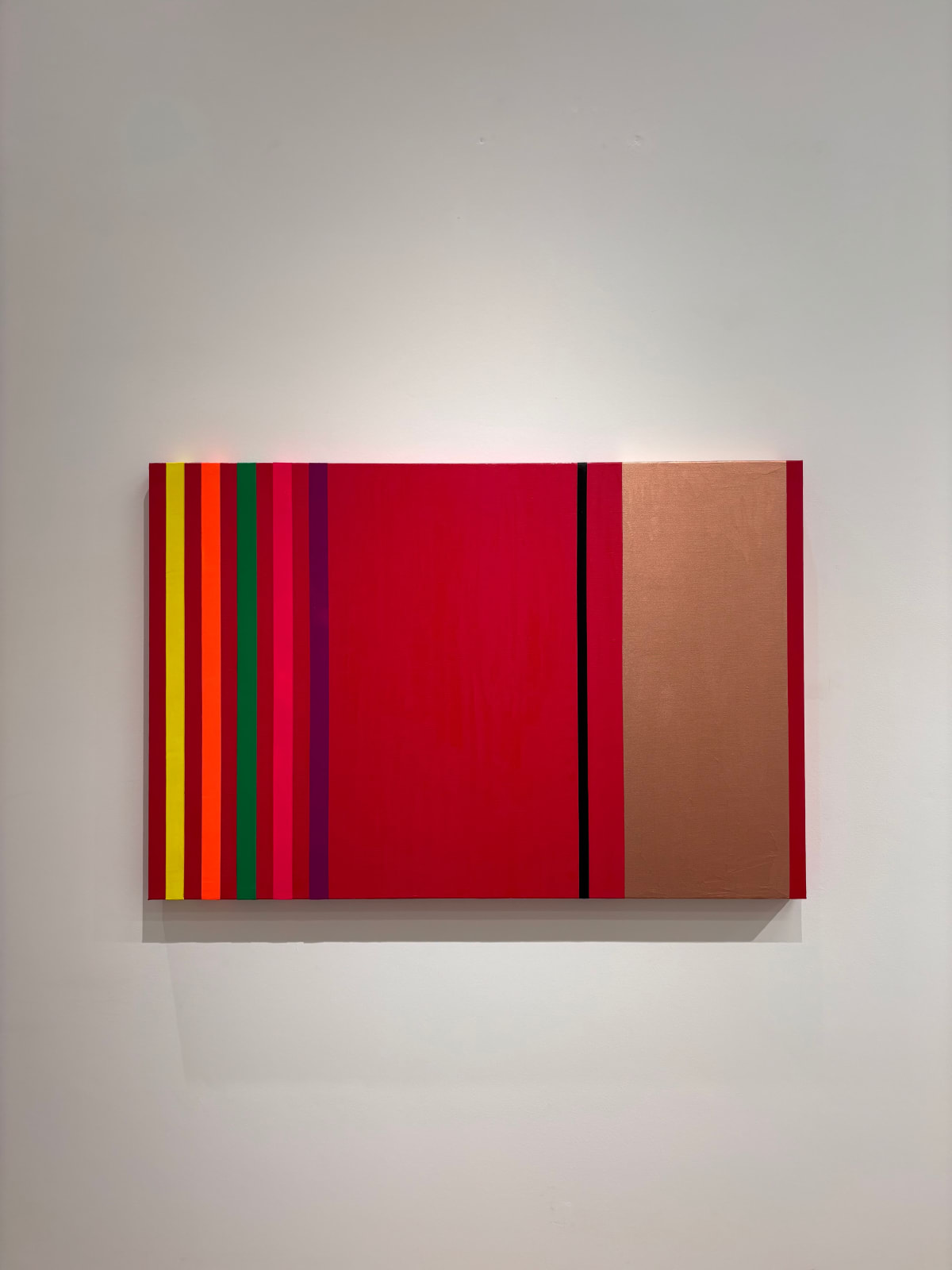 Osvaldo Mariscotti, Untitled (Black and Copper over Scarlet), 2025