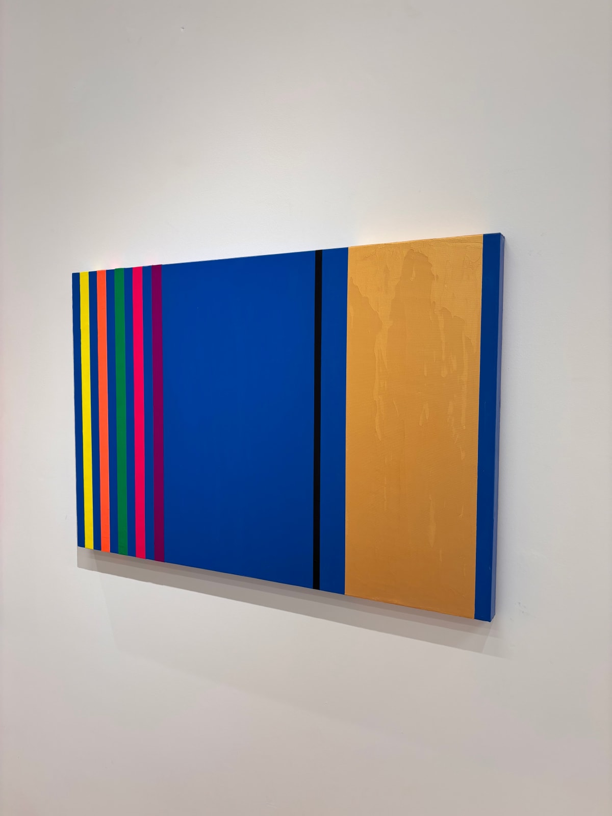 Osvaldo Mariscotti, Untitled (Black and Gold over Cerulean), 2025