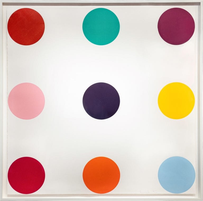 Damien Hirst, Tryptophan, from 12 Woodcut Spots, 2010