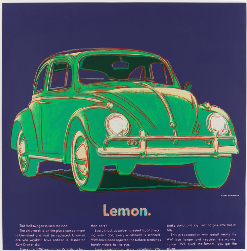 Andy Warhol, Volkswagen from Ads (F. & S. II.358), 1985