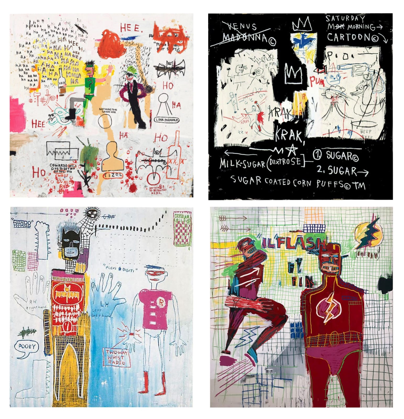 Jean-Michel Basquiat, Riddle Me This, A Panel of Experts, Piano Lesson, Flash in Naples, 1982-87/2022