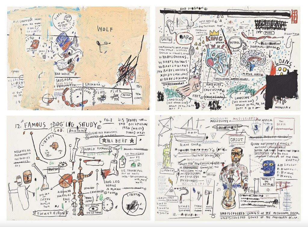 Jean-Michel Basquiat, Wolf Sausage, King Brand, Dog Leg Study, Undiscovered Genius, 1982-83/2019