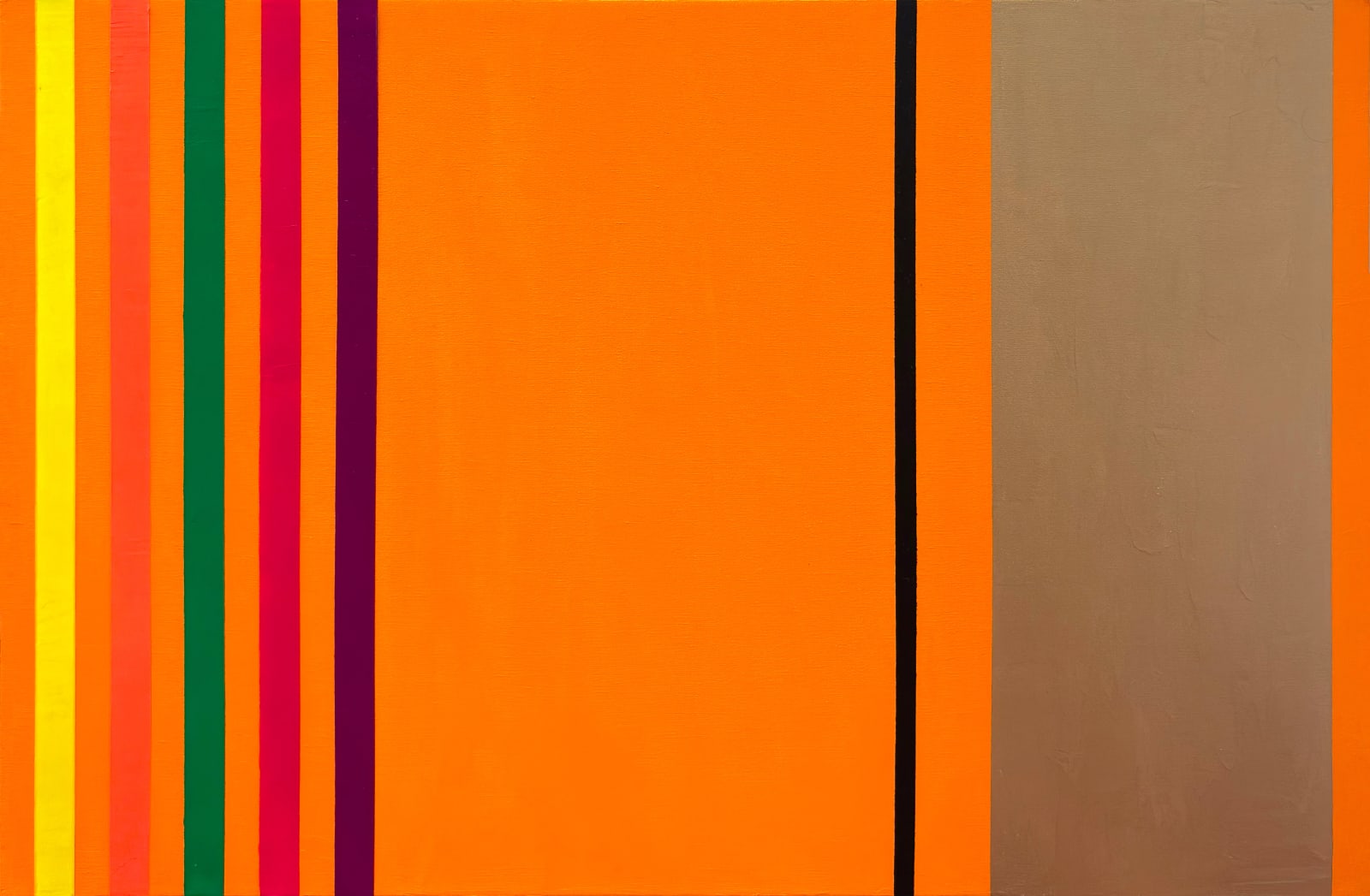 Osvaldo Mariscotti, Untitled (Black and Gold over Light Orange), 2025