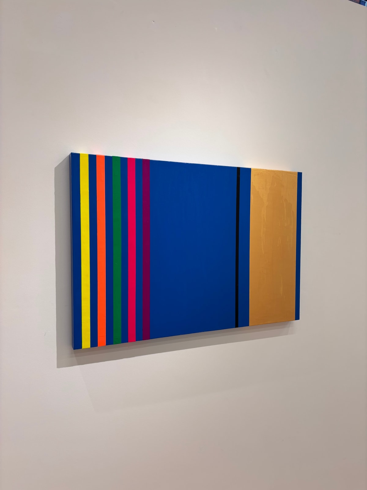Osvaldo Mariscotti, Untitled (Black and Gold over Cerulean), 2025