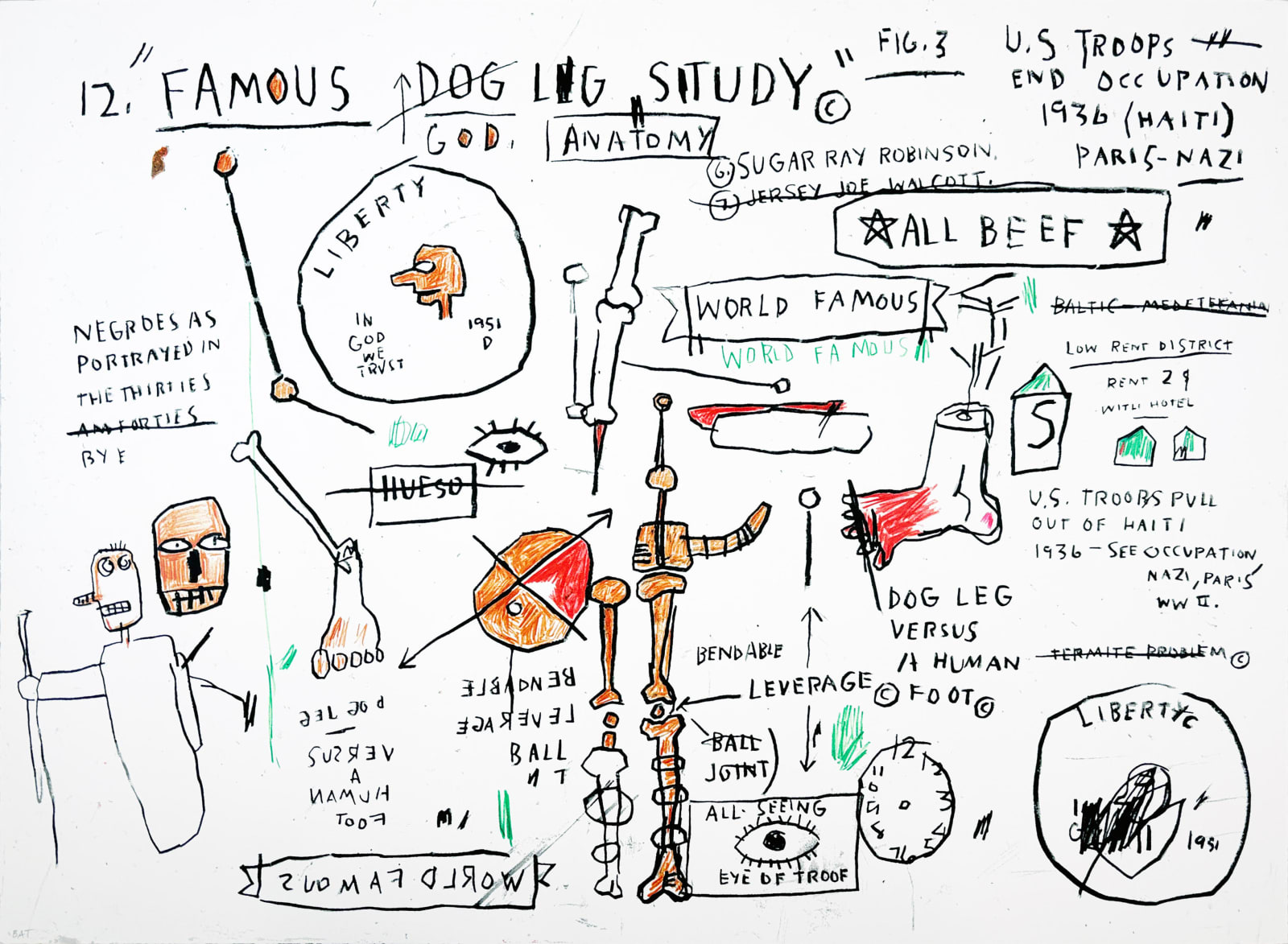 Jean-Michel Basquiat, Dog Leg Study, 1982/83-2019