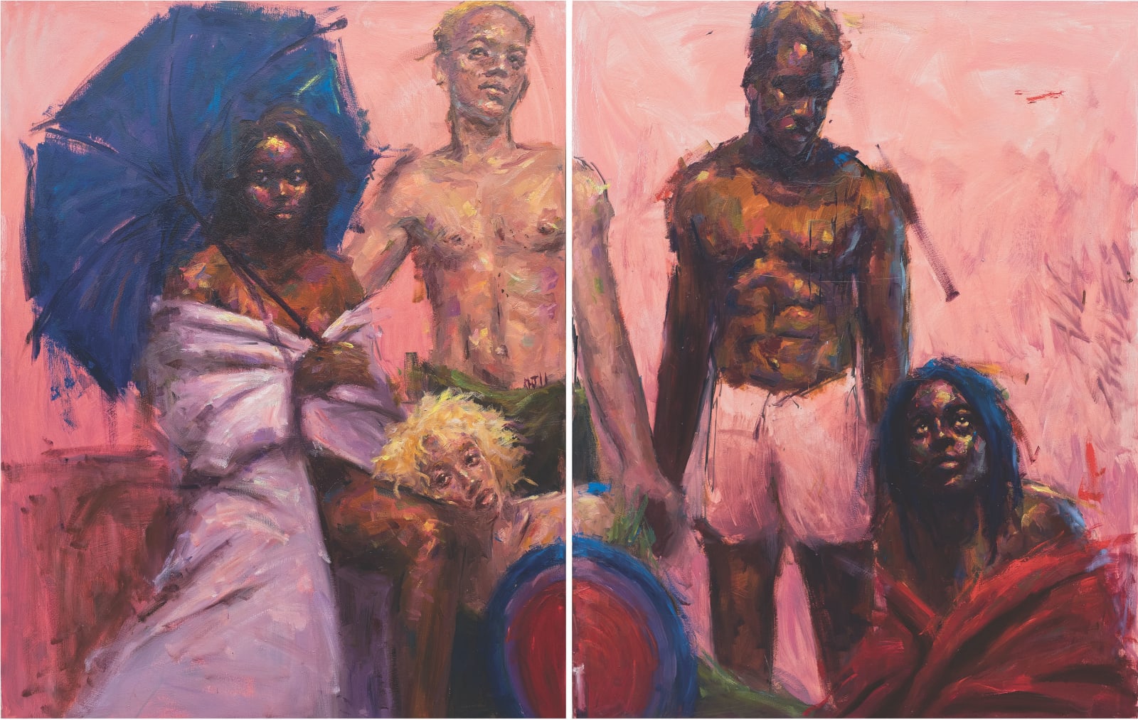 Chigozie Obi, Shades of Black V, Diptych, 2020